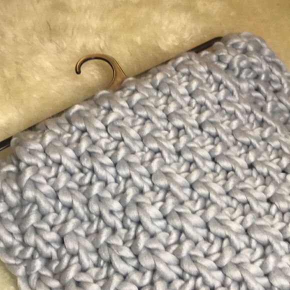 Bam Scarf Long cozy  chunky Knit New gray - Picture 4 of 5